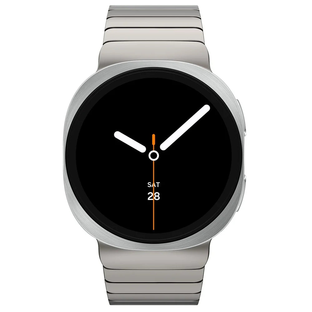 Watch Band For Samsung Galaxy Watch8 44mm  /  40mm  /  Watch8 Classic 46mm Butterfly Clasp Stainless Steel Strap - Titanium - 3