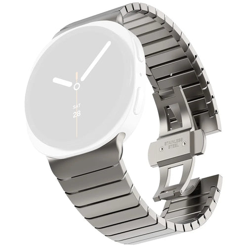 For Samsung Galaxy Watch Ultra2 47mm / Watch Ultra (2025) 47mm / Watch Ultra 47mm Watch Band Butterfly Clasp Stainless Steel Strap - Titanium - 1