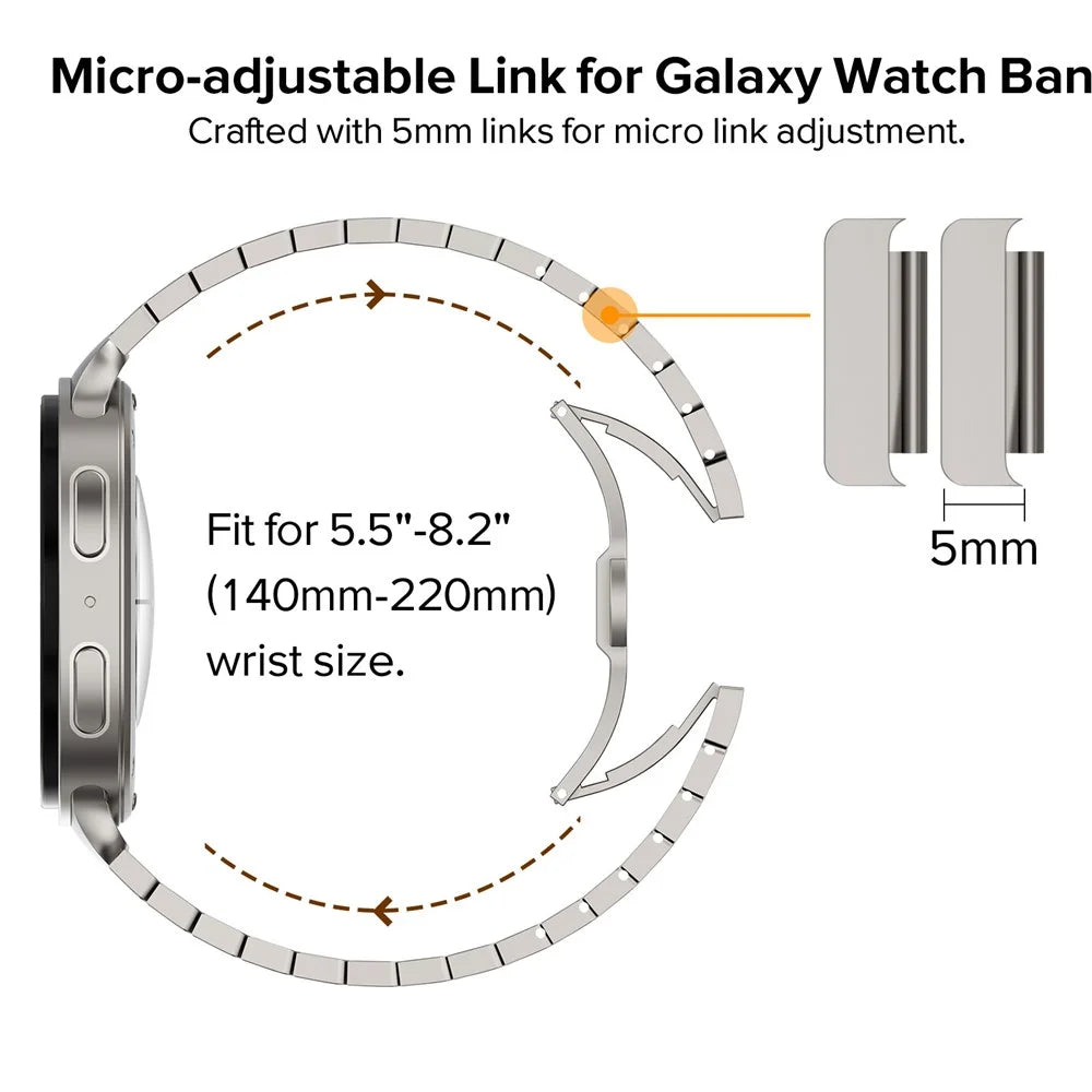 For Samsung Galaxy Watch Ultra2 47mm / Watch Ultra (2025) 47mm / Watch Ultra 47mm Watch Band Butterfly Clasp Stainless Steel Strap - Titanium - 6