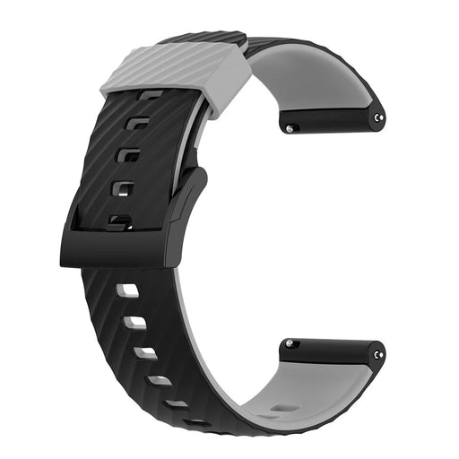 Dual Color 24mm Replacement Silicone Wrist Band Strap for Suunto Spartan Sport / Spartan Sport Wrist HR / Suunto 9 / 9 Baro / Suunto 7 / Suunto D5 - Black/Grey - 1