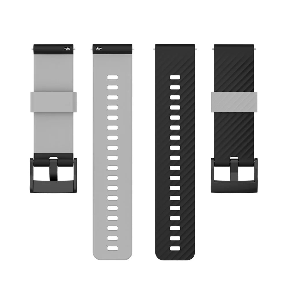 Dual Color 24mm Replacement Silicone Wrist Band Strap for Suunto Spartan Sport / Spartan Sport Wrist HR / Suunto 9 / 9 Baro / Suunto 7 / Suunto D5 - Black/Grey - 5