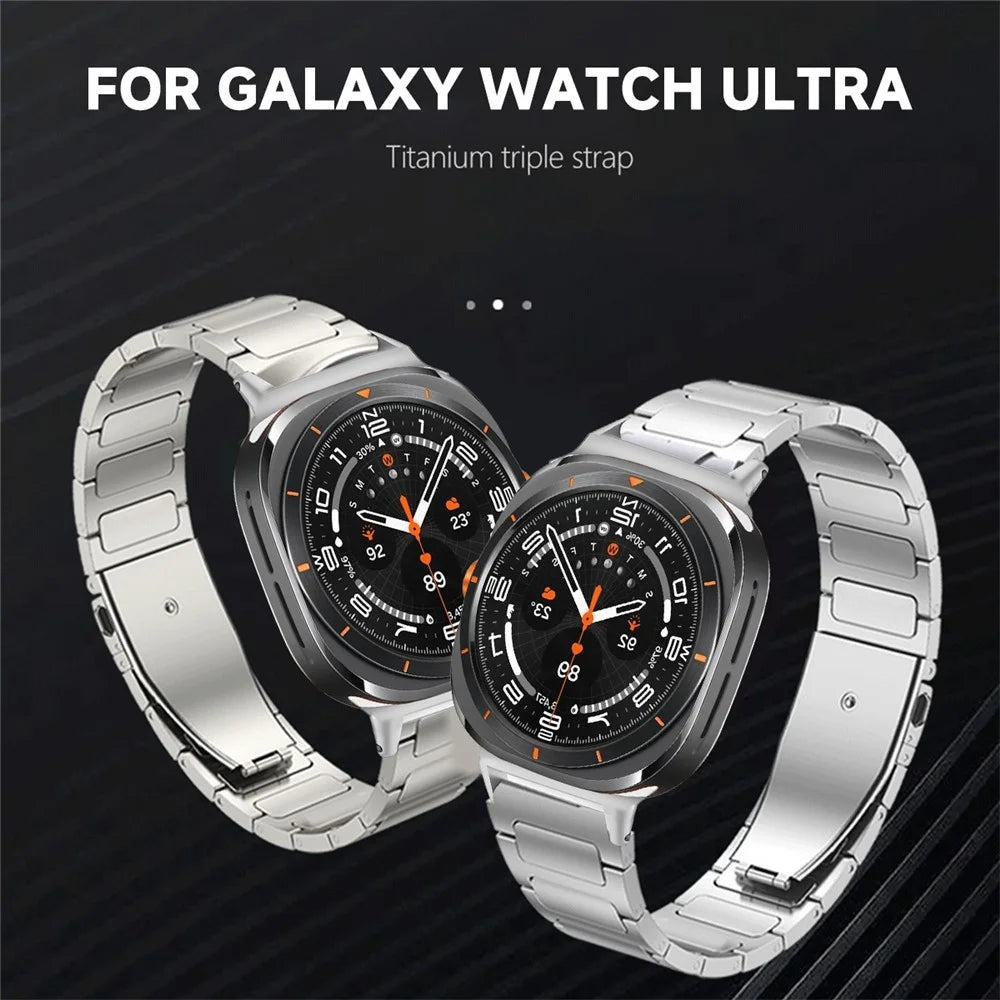 Replacement Strap For Samsung Galaxy Watch8 44mm / 40mm / 8 Classic 46mm H-Link Stainless Steel Watch Band - Silver - 7
