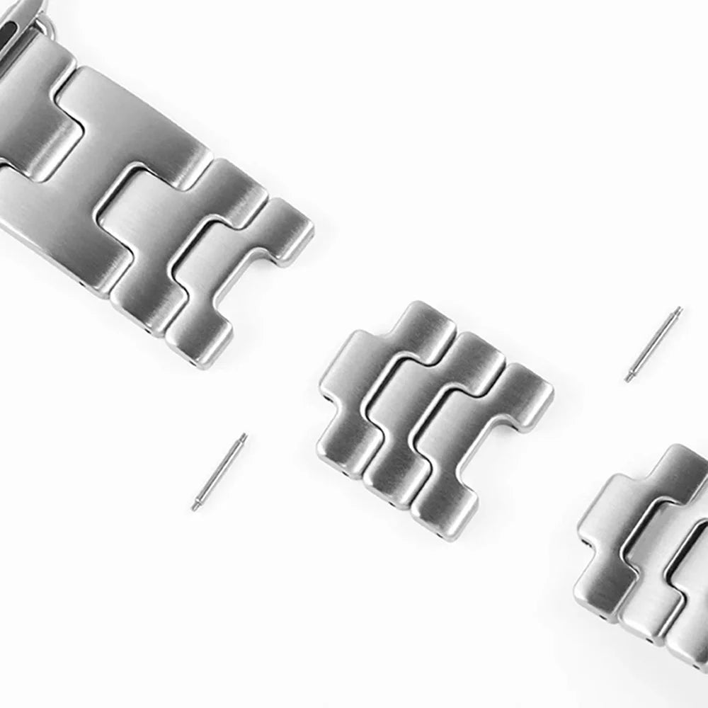 Replacement Strap For Samsung Galaxy Watch8 44mm / 40mm / 8 Classic 46mm H Type Metal Watch Band - Silver - 4
