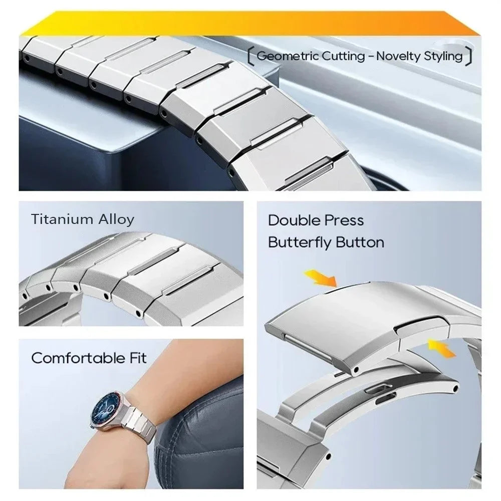 Titanium Alloy Strap for Samsung Galaxy Watch8 Classic 46mm / Watch8 44mm / 40mm Replacement Watch Band - Silver - 4