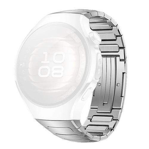 For Huawei Watch 5 42mm Titanium Alloy Watch Band Metal Watch Strap with Folding Clasp - Silver - 1