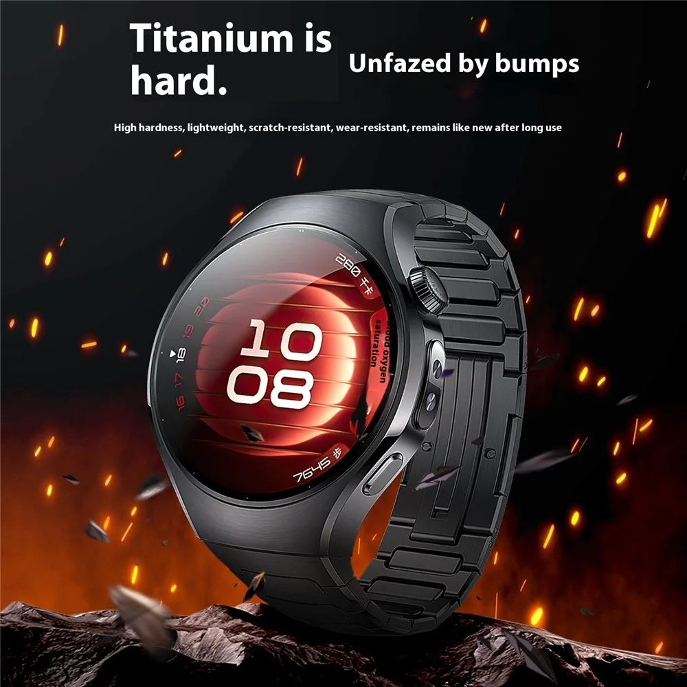 For Huawei Watch 5 42mm Titanium Alloy Watch Band Metal Watch Strap with Folding Clasp - Silver - 4
