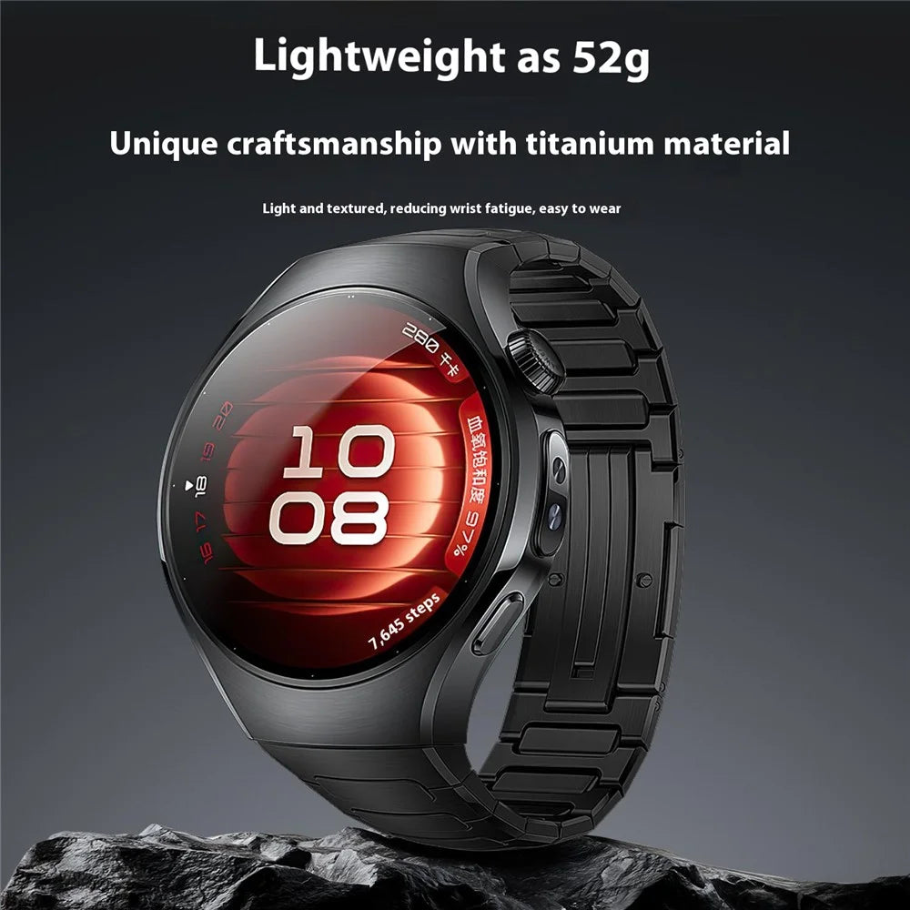 For Huawei Watch 5 42mm Titanium Alloy Watch Band Metal Watch Strap with Folding Clasp - Silver - 5