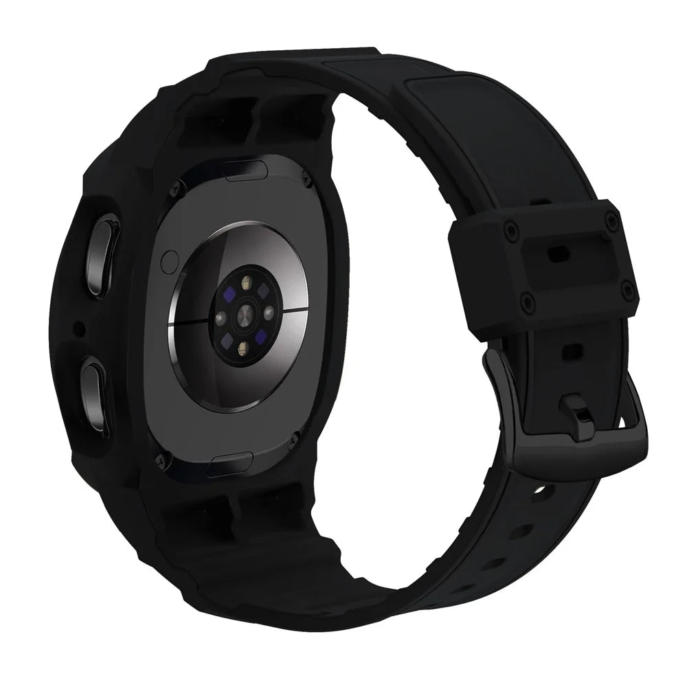 For Samsung Galaxy Watch8 44mm TPU Watchband Integrated with Anti Drop Watch Case - Black - 1