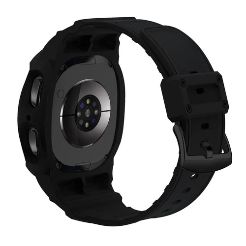 For Samsung Galaxy Watch8 44mm TPU Watchband Integrated with Anti Drop Watch Case - Black - 1