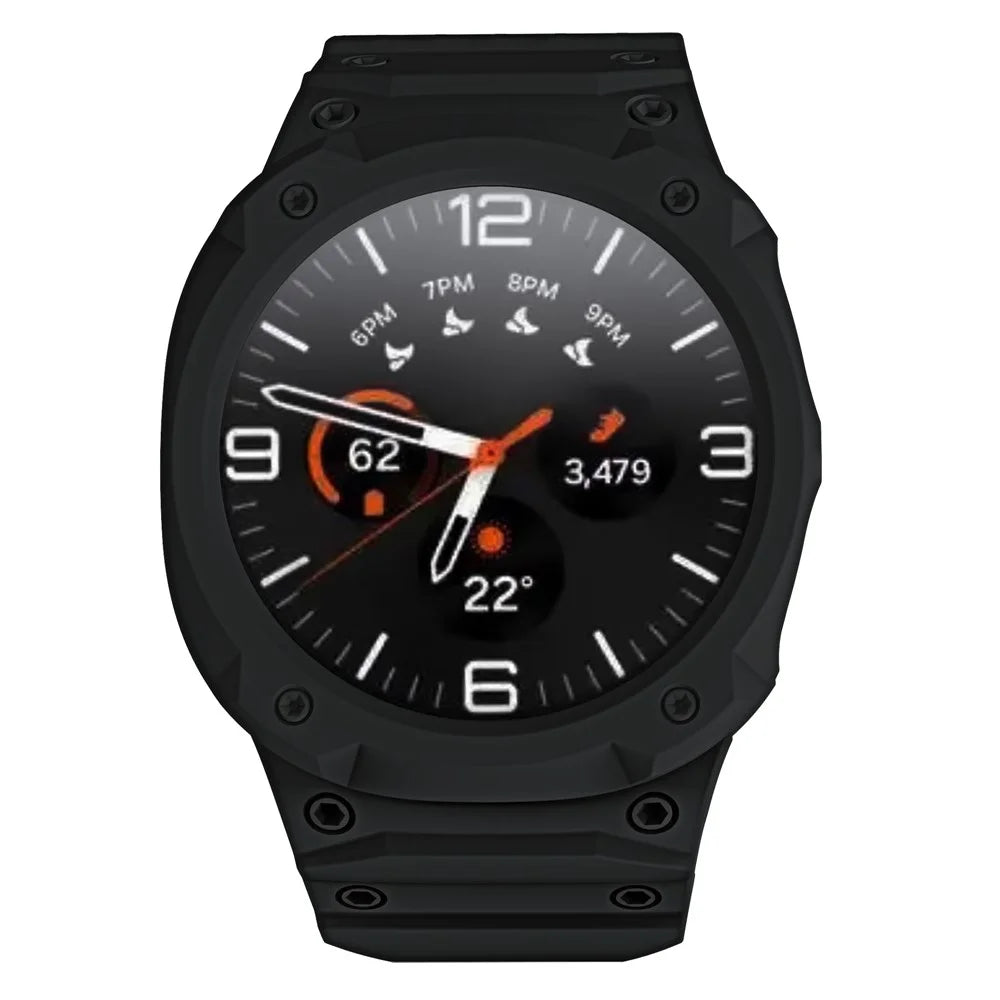 For Samsung Galaxy Watch8 44mm TPU Watchband Integrated with Anti Drop Watch Case - Black - 3