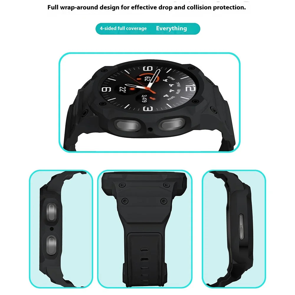 For Samsung Galaxy Watch8 44mm TPU Watchband Integrated with Anti Drop Watch Case - Black - 5