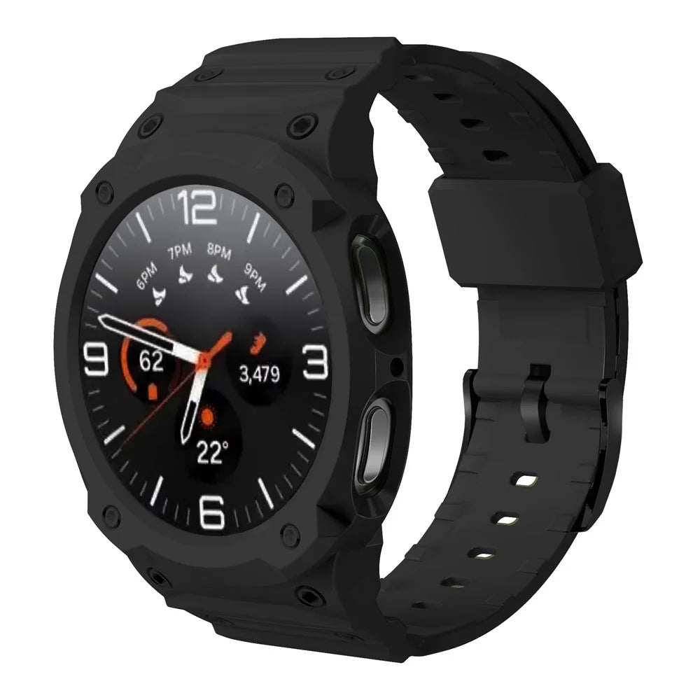 For Samsung Galaxy Watch8 40mm TPU Watchband Integrated with Anti Drop Watch Case - Black - 2