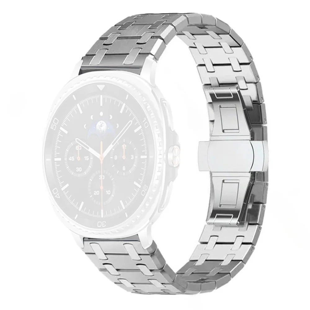For Samsung Galaxy Watch Ultra2 47mm / Watch Ultra (2025) 47mm / Watch Ultra 47mm Stainless Steel Watch Band with Butterfly Clasp - Silver - 1