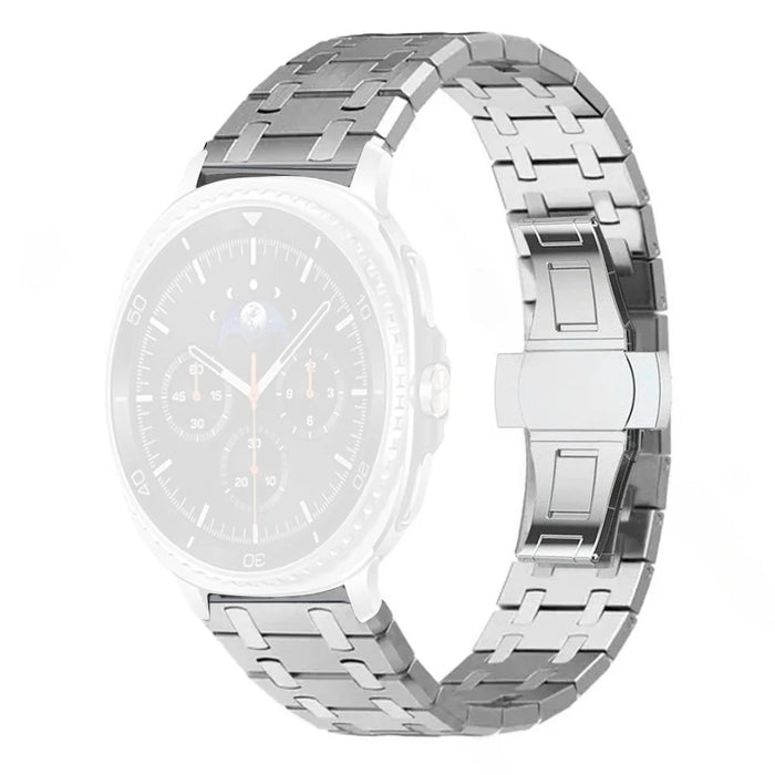 For Samsung Galaxy Watch Ultra2 47mm / Watch Ultra (2025) 47mm / Watch Ultra 47mm Stainless Steel Watch Band with Butterfly Clasp - Silver - 1