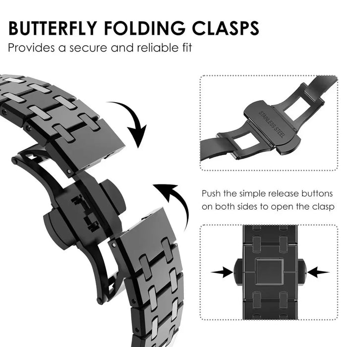 For Samsung Galaxy Watch Ultra2 47mm / Watch Ultra (2025) 47mm / Watch Ultra 47mm Stainless Steel Watch Band with Butterfly Clasp - Silver - 4