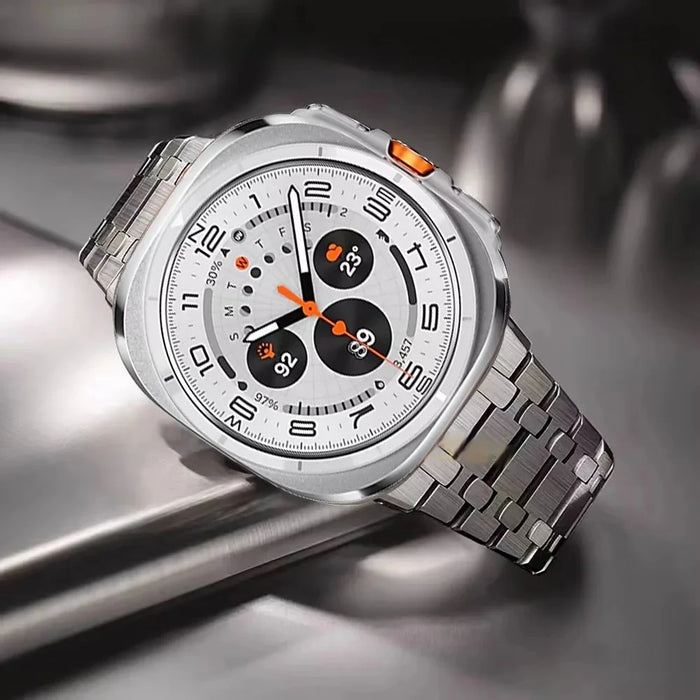 For Samsung Galaxy Watch Ultra2 47mm / Watch Ultra (2025) 47mm / Watch Ultra 47mm Stainless Steel Watch Band with Butterfly Clasp - Silver - 6