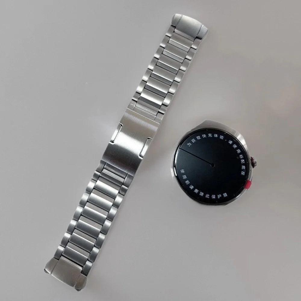 For Huawei Watch 5 46mm Titanium Alloy Watch Band Beveled Three-Bead Buckle Wrist Strap - 2