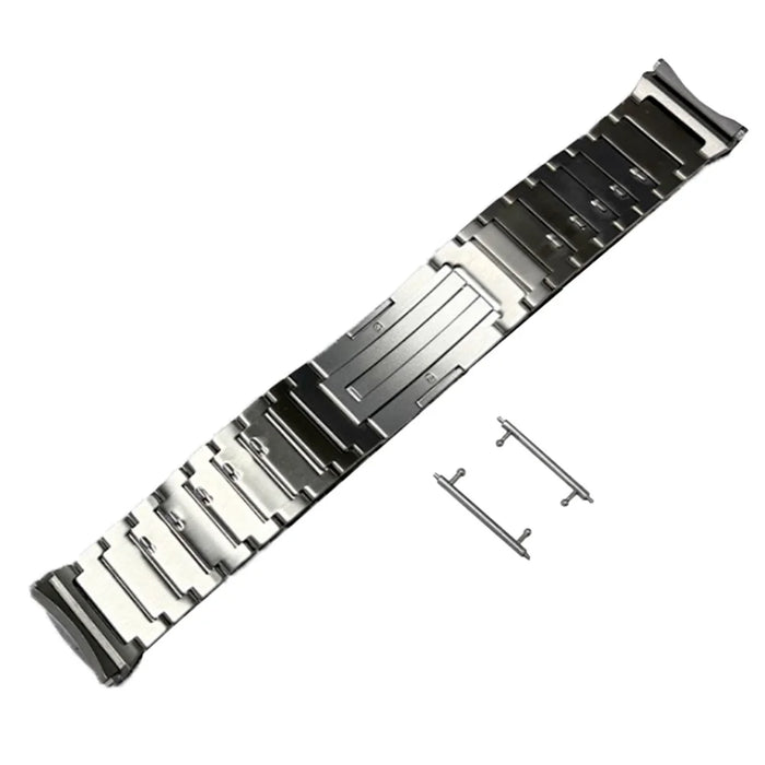 For Huawei Watch 5 46mm Titanium Alloy Watch Band Detachable Curved One-bead Clasp Strap - 1