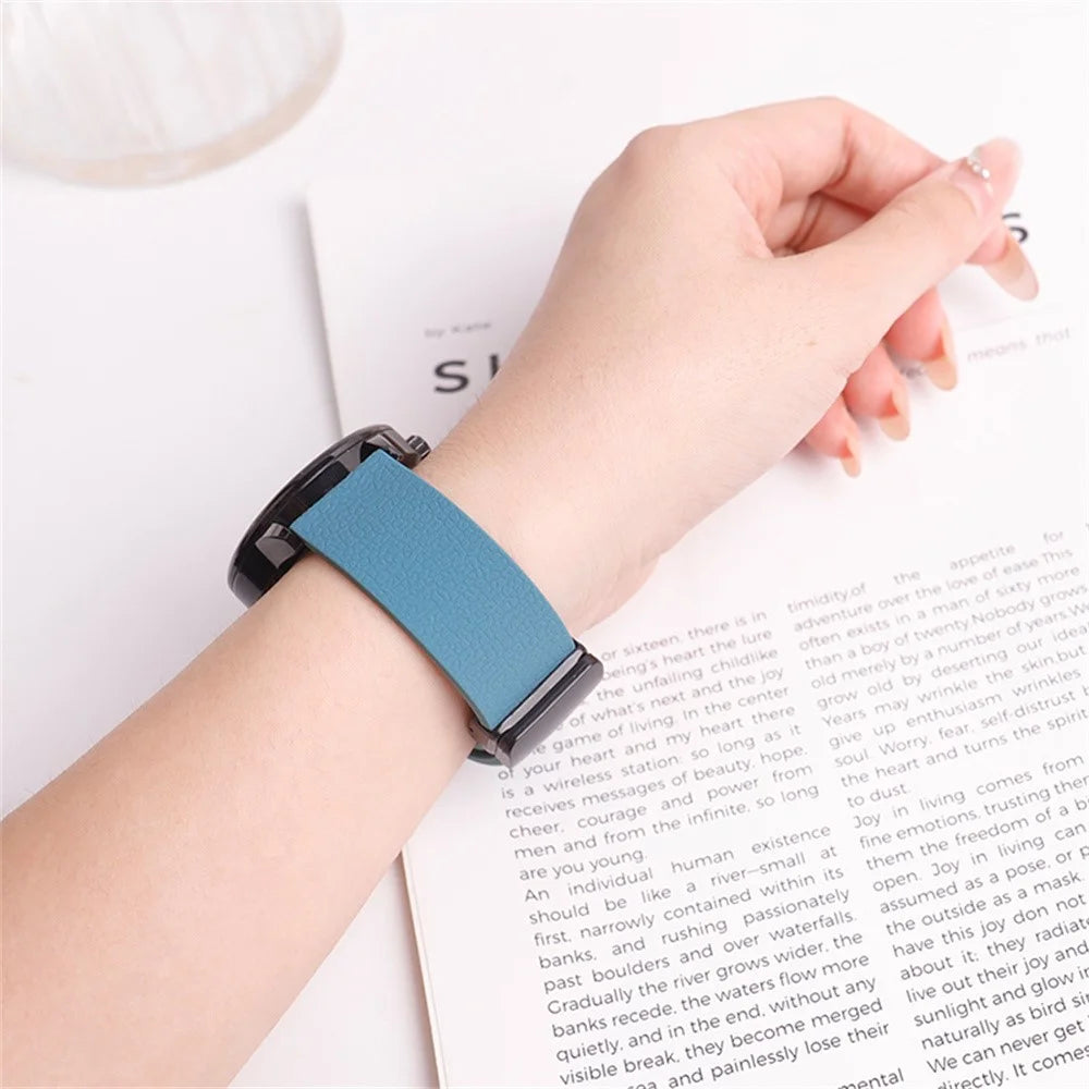 20mm Magnetic Silicone Band for Samsung Galaxy Watch7 44mm / 40mm / Watch6 Classic 47mm / 43mm Litchi Texture Folding Buckle Wrist Strap - Green - 5