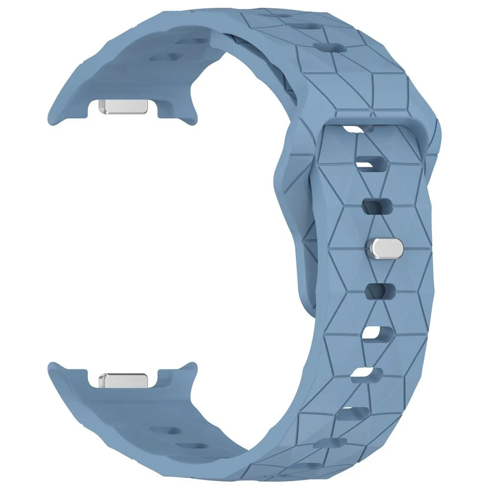 For Samsung Galaxy Watch8 Classic 46mm / Watch8 44mm / 40mm Watch Band Football Pattern Replacement Silicone Strap - Blue - 1