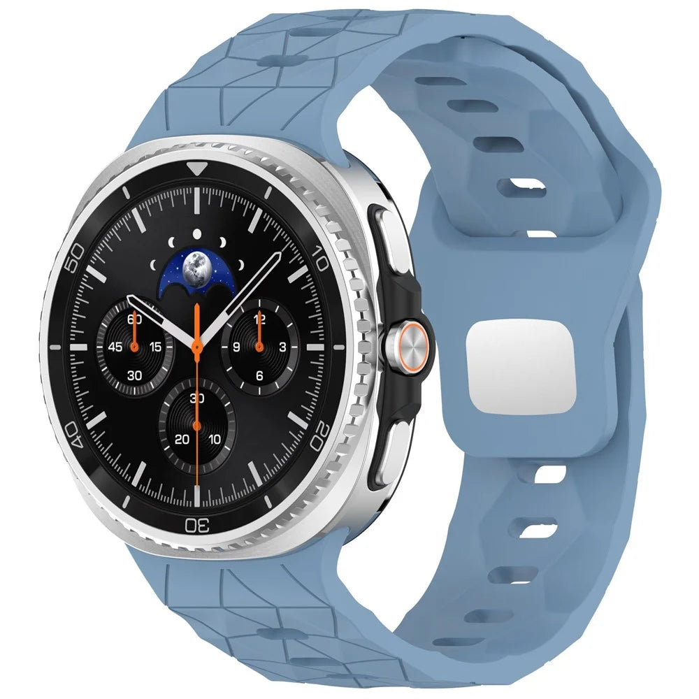 For Samsung Galaxy Watch8 Classic 46mm / Watch8 44mm / 40mm Watch Band Football Pattern Replacement Silicone Strap - Blue - 2