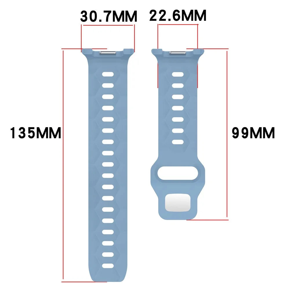 For Samsung Galaxy Watch8 Classic 46mm / Watch8 44mm / 40mm Watch Band Football Pattern Replacement Silicone Strap - Blue - 4