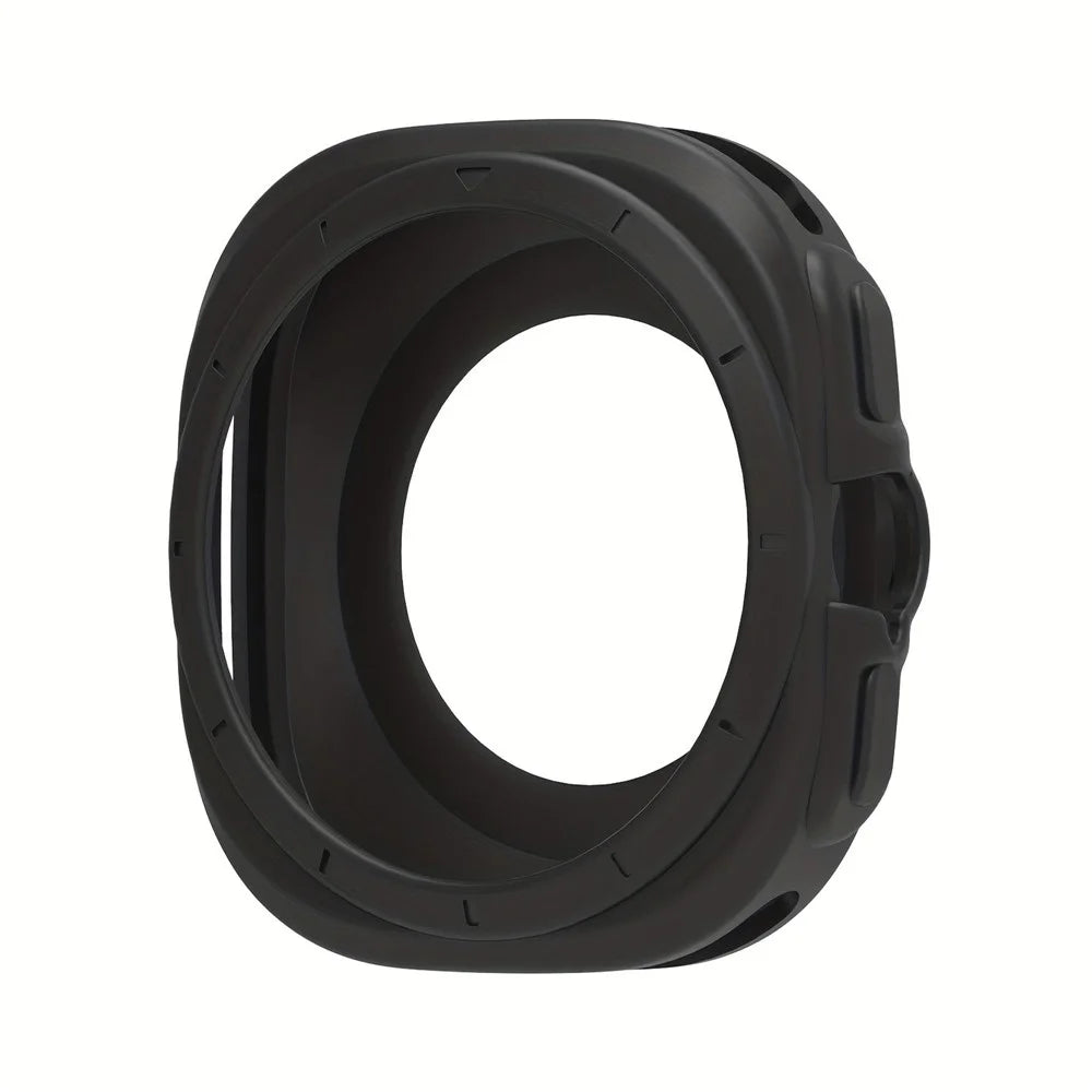 For Samsung Galaxy Watch Ultra (2025) 47mm Silicone Band Double Pin Buckle Watch Strap with Watch Case - Black - 2