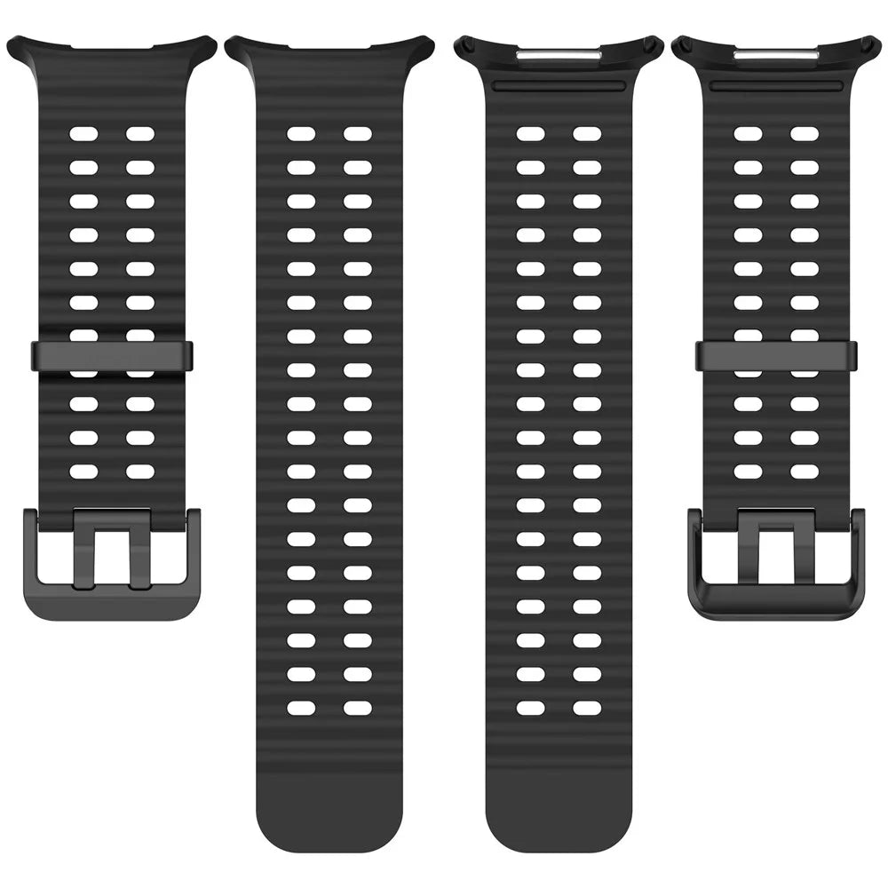 For Samsung Galaxy Watch Ultra (2025) 47mm Silicone Band Double Pin Buckle Watch Strap with Watch Case - Black - 5