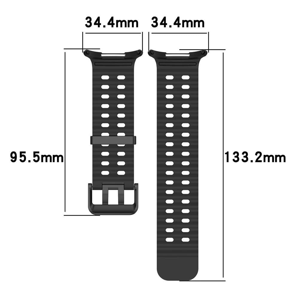 For Samsung Galaxy Watch Ultra (2025) 47mm Silicone Band Double Pin Buckle Watch Strap with Watch Case - Black - 7