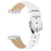 For Samsung Galaxy Fit3 Watch Band Silver Buckle Slim Leather Strap - White - 1