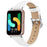 For Samsung Galaxy Fit3 Watch Band Silver Buckle Slim Leather Strap - White - 2