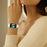 For Samsung Galaxy Fit3 Watch Band Silver Buckle Slim Leather Strap - White - 4