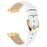 For Samsung Galaxy Fit3 Watch Band Gold Buckle Slim Leather Strap - White - 1