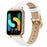 For Samsung Galaxy Fit3 Watch Band Gold Buckle Slim Leather Strap - White - 2