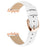 For Samsung Galaxy Fit3 Watch Band Rose Gold Buckle Slim Leather Strap - White - 1