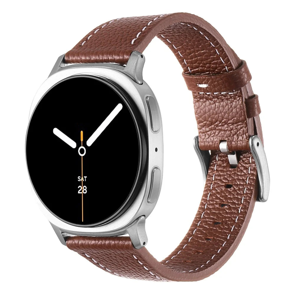 Watch Band For Samsung Galaxy Watch8 44mm  /  40mm  /  Watch8 Classic 46mm Dual-Sided Genuine Cow Leather Strap - Brown - 3