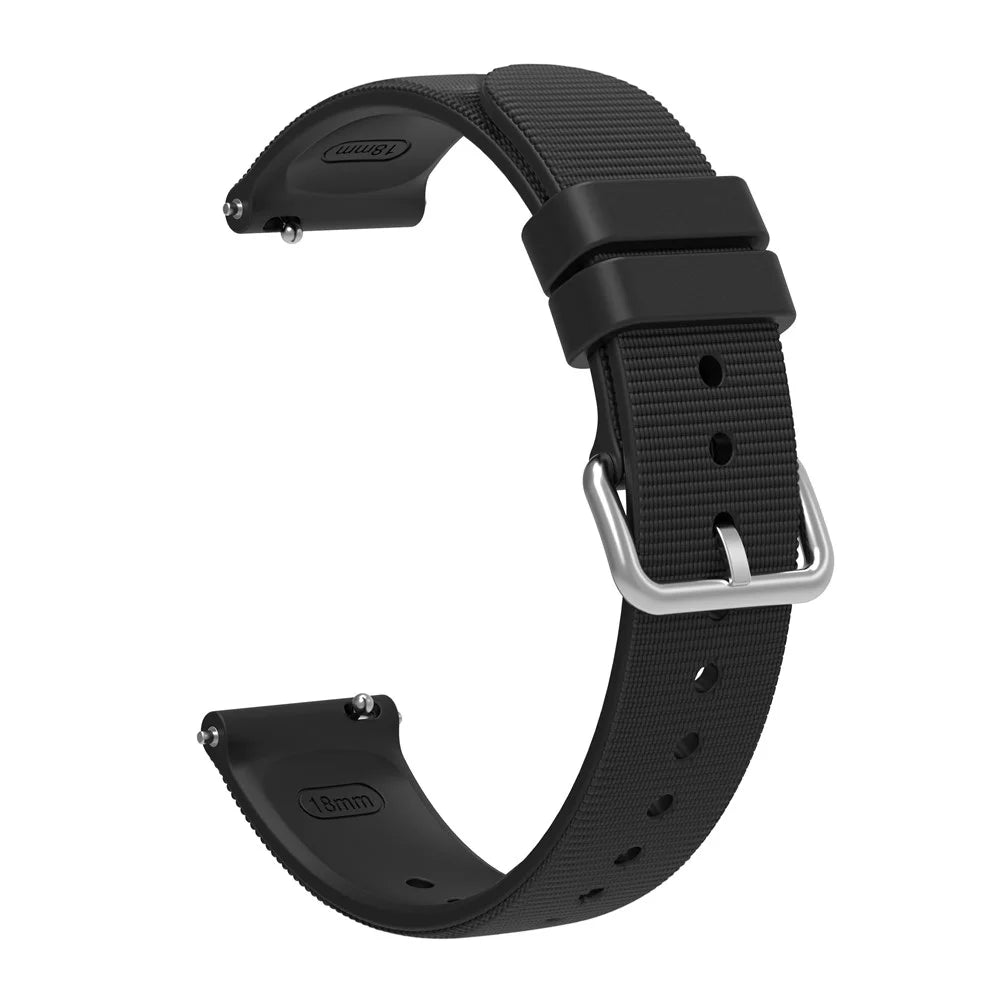 For Xiaomi Watch S4 41mm Watch Band 18mm Textured Silicone Strap - Black - 1