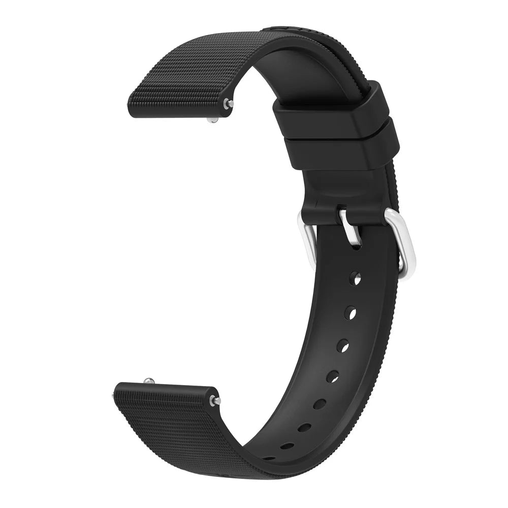 For Xiaomi Watch S4 41mm Watch Band 18mm Textured Silicone Strap - Black - 3