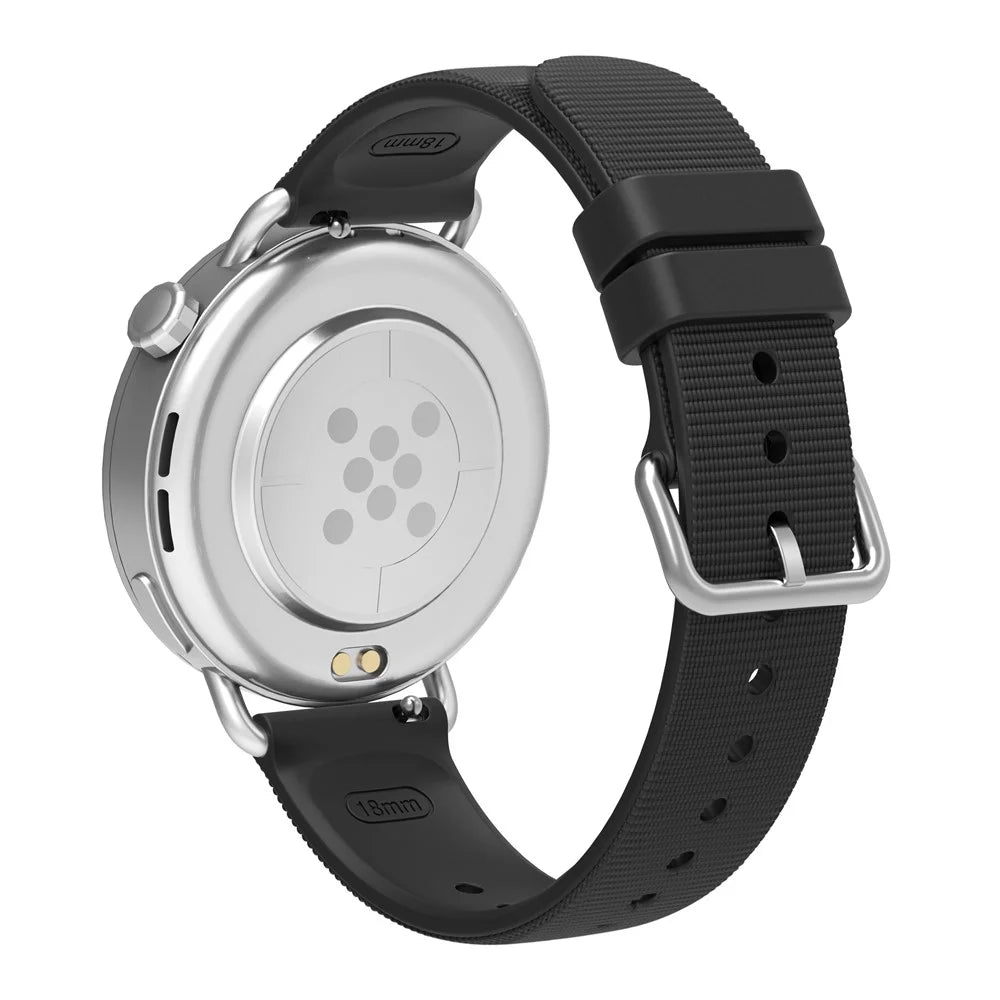 For Xiaomi Watch S4 41mm Watch Band 18mm Textured Silicone Strap - Black - 4
