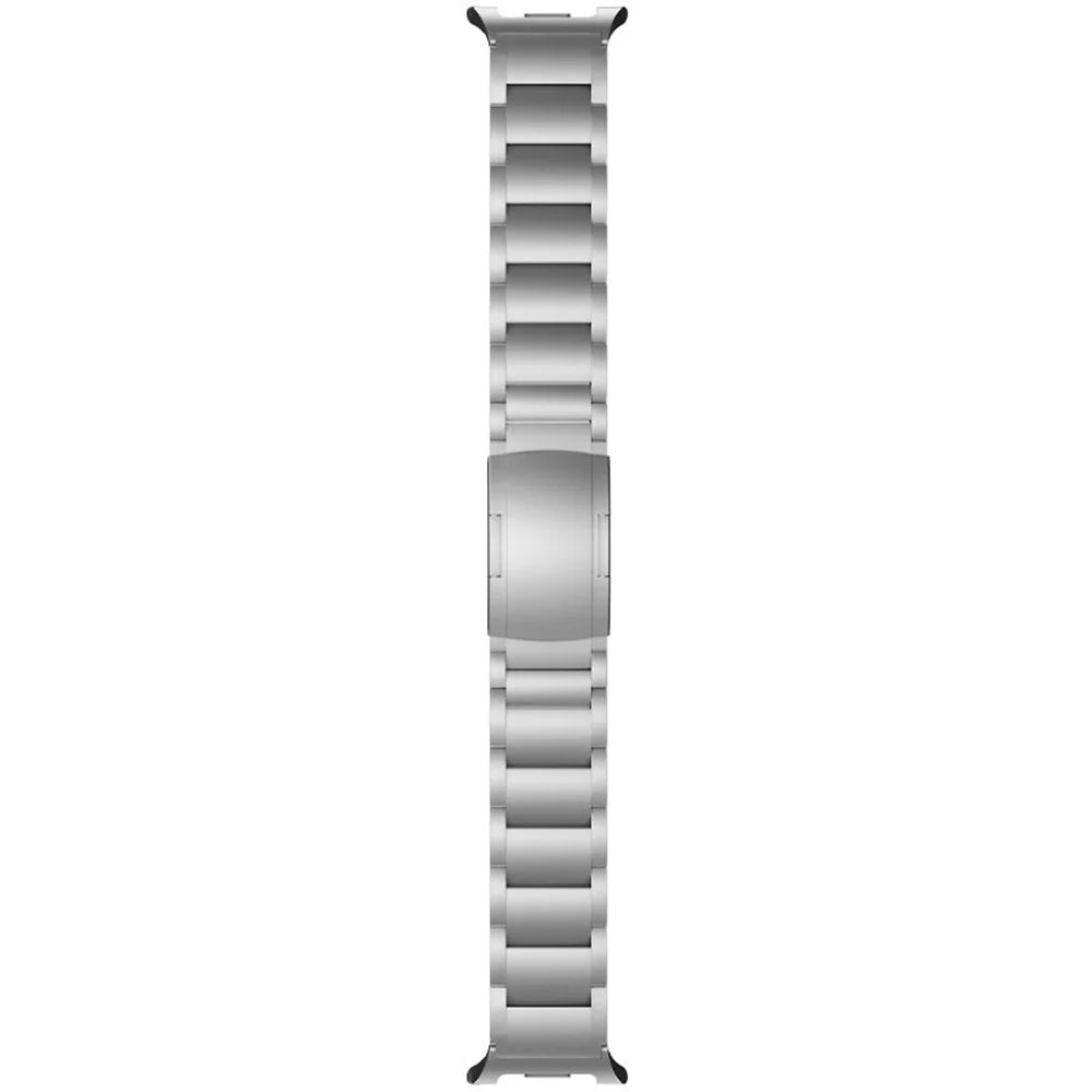 Watch Band For Samsung Galaxy Watch8 44mm  /  40mm  /  Watch8 Classic 46mm Integrated 3-Bead Folding Buckle Stainless Steel Strap - Silver - 2