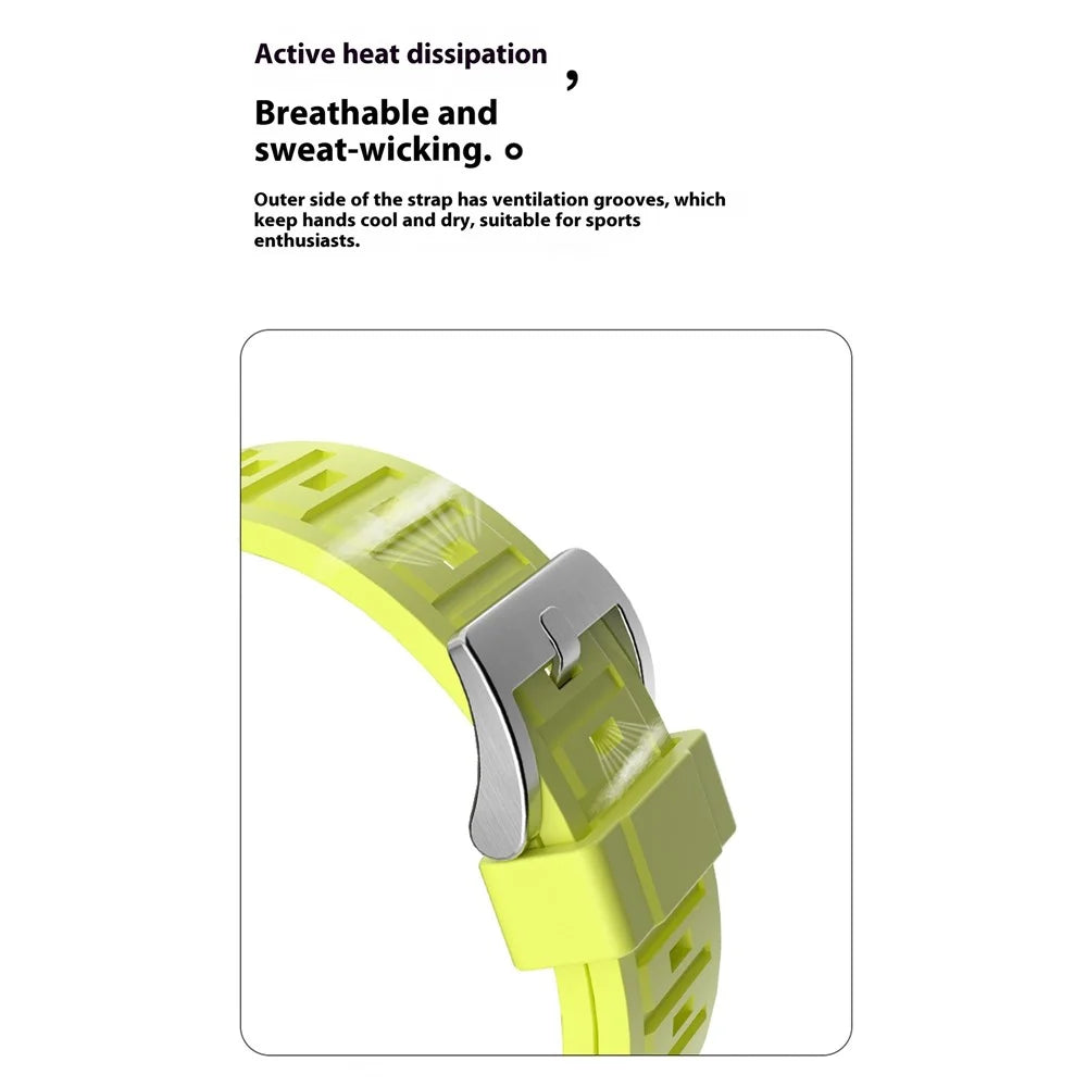 Silicone Watch Band for Apple Watch Series 11 10 42mm / 9 8 7 41mm / SE3 SE2 SE 6 5 4 40mm / 3 2 1 38mm Quick Release Replacement Strap - Fluorescent Green - 5