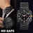 Replacement Strap for Samsung Galaxy Watch8 44mm / 40mm / 8 Classic 46mm Metal Watch Band 3-Bead Design Folding Clasp - Black - 6