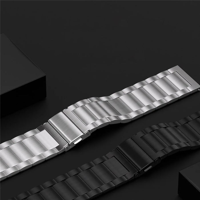 22mm Watch Band For Huawei Watch GT 5 Pro 46mm  /  GT 5 46mm  /  GT 4 46mm Quick Release Buckle 3-Bead Stainless Steel Strap - Silver - 4
