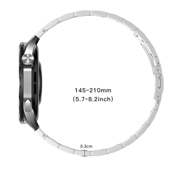 20mm Watch Band For Samsung Galaxy Watch7 44mm  /  40mm  /  Watch6 44mm  /  40mm Quick Release Buckle 3-Bead Stainless Steel Strap - Silver - 7