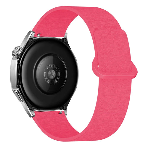 For Samsung Galaxy Watch7 44mm  /  40mm Watch Band 20mm Wood Grain Loop Soft Magnetic Silicone Strap - Orange Pink - 1