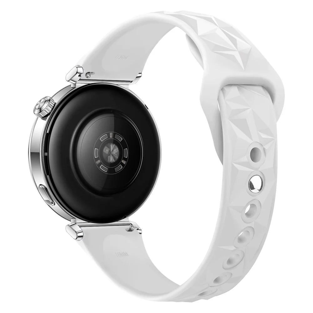 For Huawei Watch GT 5 41mm Watch Band 18mm Ice Crystal Silicone Strap - White - 1