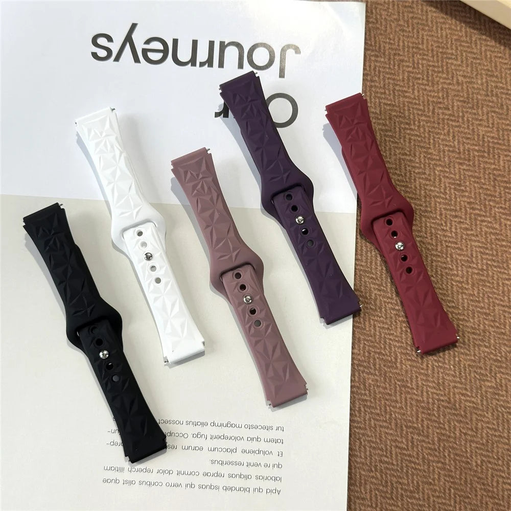 For Huawei Watch GT 5 41mm Watch Band 18mm Ice Crystal Silicone Strap - White - 6