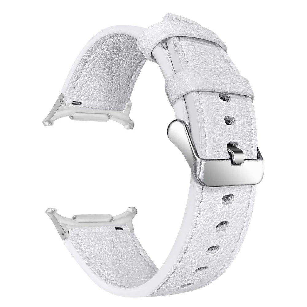 Genuine Cow Leather Strap for Samsung Galaxy Watch Ultra2 47mm / Watch Ultra (2025) 47mm / Watch Ultra 47mm Smart Watch Band - White - 1