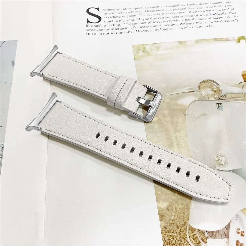 Genuine Cow Leather Strap for Samsung Galaxy Watch Ultra2 47mm / Watch Ultra (2025) 47mm / Watch Ultra 47mm Smart Watch Band - White - 3