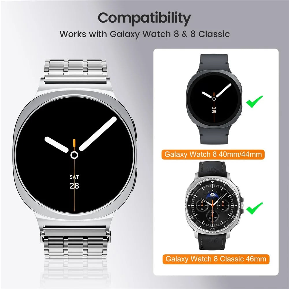 Magnetic Strap for Samsung Galaxy  Watch Ultra2 47mm / Watch Ultra (2025) 47mm / Watch Ultra 47mm Stainless Steel Watch Band, Silver - 3